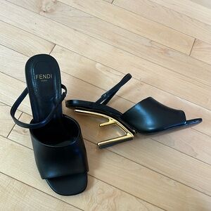 Black Fendi wedge heels